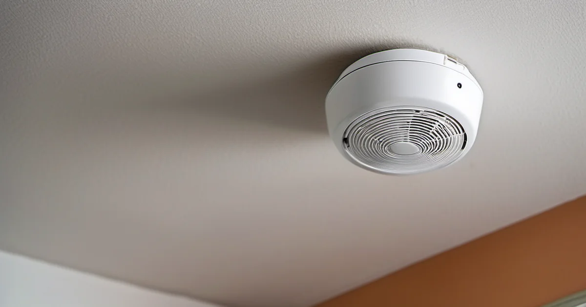 Rauchmelder an der Zimmerdecke und CO-Melder an der Wand einer Wohnung