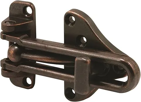 Defender Security U 11317 Schwenkriegel-Türschutz mit zusätzlichem Hochsicherheitsschloss, Classic in Bronze-Optik, 1er-Pack