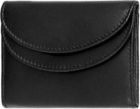 Geldbörse aus echtem Leder für Herren und Damen - klein, schwarz, mit RFID-Schutz #Mini-Comfort