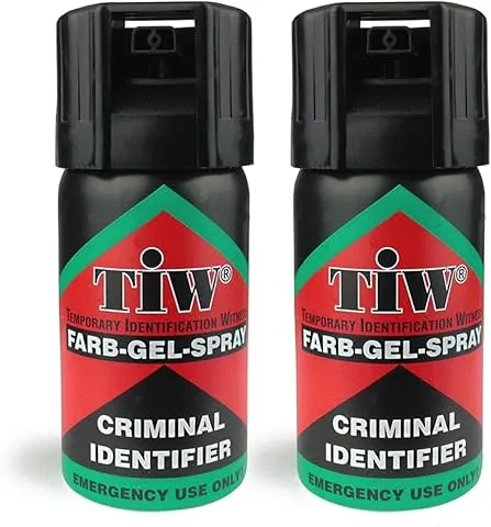 Selbstverteidigungsspray TIW von Farb, Täter-Identifizierung, schwarz, 2 Stück