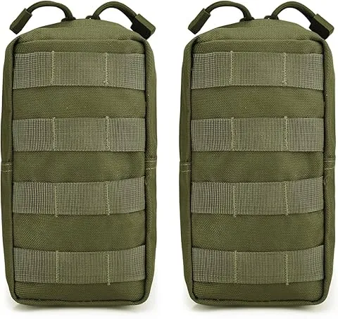 G4Free 2er-Pack taktische Molle-Taschen, kompakte EDC-Gadget-Utility-Tasche, kleines Päckchen, Hüfttasche, Brusttasche, Satteltasche für Camping, Wandern und Trekking im Freien