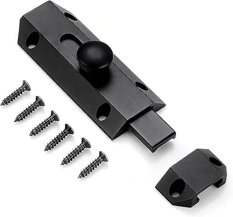 Lvcky - Sicherheitsriegel für Türen (1 Stück), Farbe Schwarz