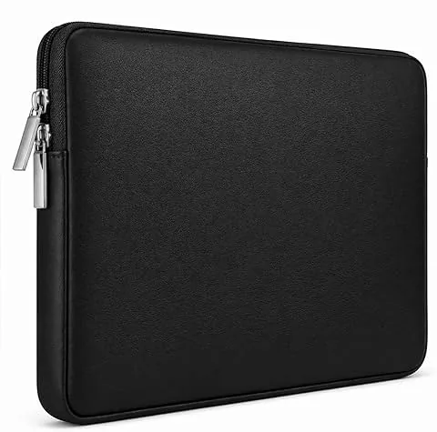 RAINYEAR 11 Zoll Schutzhülle für Laptop aus Kunstleder, wasserdicht, weiche Tasche, kompatibel mit 11,6 MacBook Chromebook Surface Tablet DELL HP ASUS Laptop, Schwarz