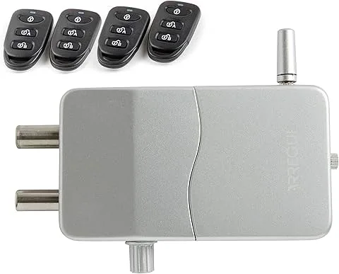 ARREGUI CI10P-AL unsichtbares Sicherheitsschloss für Türen mit akustischem Alarm | 4 Fernbedienungen | Einbruchschutz, Schutz vor Hausbesetzern | elektronisches Schloss | kabelloser Innenriegel | silber