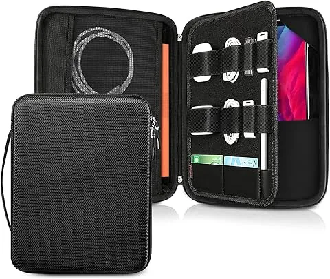 FINPAC Tablet-Hülle für 13" iPad Air M4 M3 M2 2026-2024, 13" iPad Pro M5 M4, iPad Pro 12,9", 13" Surface Laptop, Portfolio-Tasche mit Organizer und Handschlaufe für Magic/Smart Keyboard
