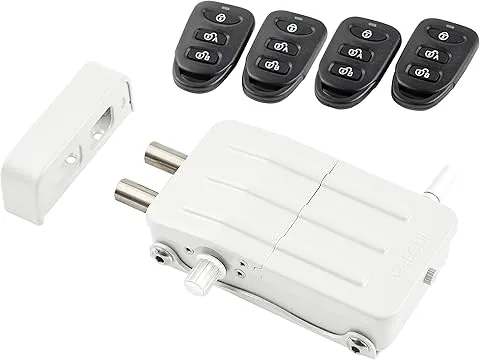 ARREGUI CI10B-E unsichtbares Sicherheitsschloss für Türen mit 4 Fernbedienungen, Einbruchschutz, Schutz vor Hausbesetzern, elektronisches Türschloss, kabelloses Schloss, Innenriegel, weiß