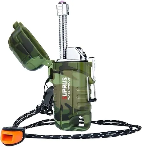 SUPRUS wasserdichtes, winddichtes Arc-Plasma-Feuerzeug, USB-C wiederaufladbar mit verlängerbarem, flexiblem Hals für draußen, Camping und Küche