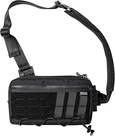 TACTICAL_GEEK Cache L3 EDC Sling-Brusttasche, Umhängetasche, Schultertasche, Nylon CORDURA, Reisetragetasche, YKK-Reißverschluss, taktischer Schulterrucksack, beidseitig tragbarer Wanderriemen, Schwarz