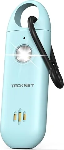TECKNET Personenalarm für Frauen, Taschenalarm mit 130 dB Sirene und LED-Signalleuchte, Selbstverteidigung, wiederaufladbar per USB Typ C, Personenalarm für Kinder und Senioren