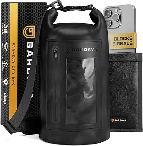 Faraday-Tasche wasserdicht: wasserdichter EMP-Käfig für Laptops und Telefone, große Go-Dark-Taschen, schwarz