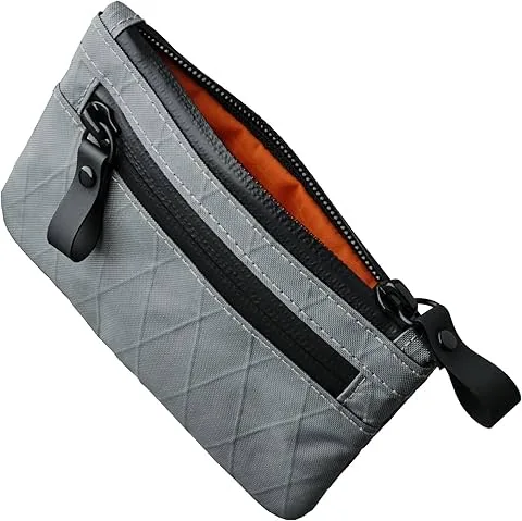 Zip Pouch, kleine Herren-Geldbörse mit Reißverschluss, Geldbeutel für Herren mit RFID-Schutz, Organizer-Tasche, minimalistisches Kartenetui, wasserabweisend X-Pac