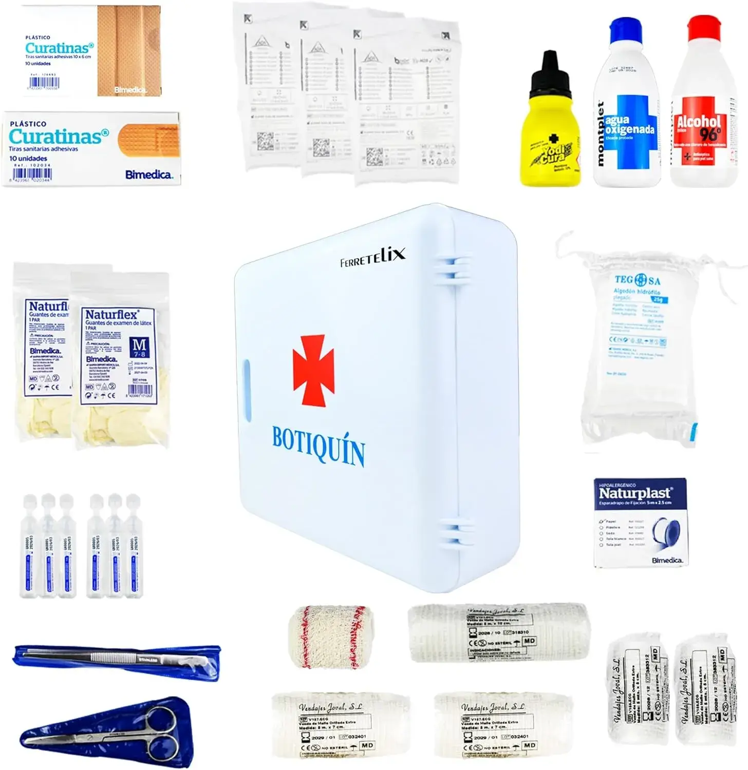 Ferretelix Erste-Hilfe-Wandschrank mit Ausstattung