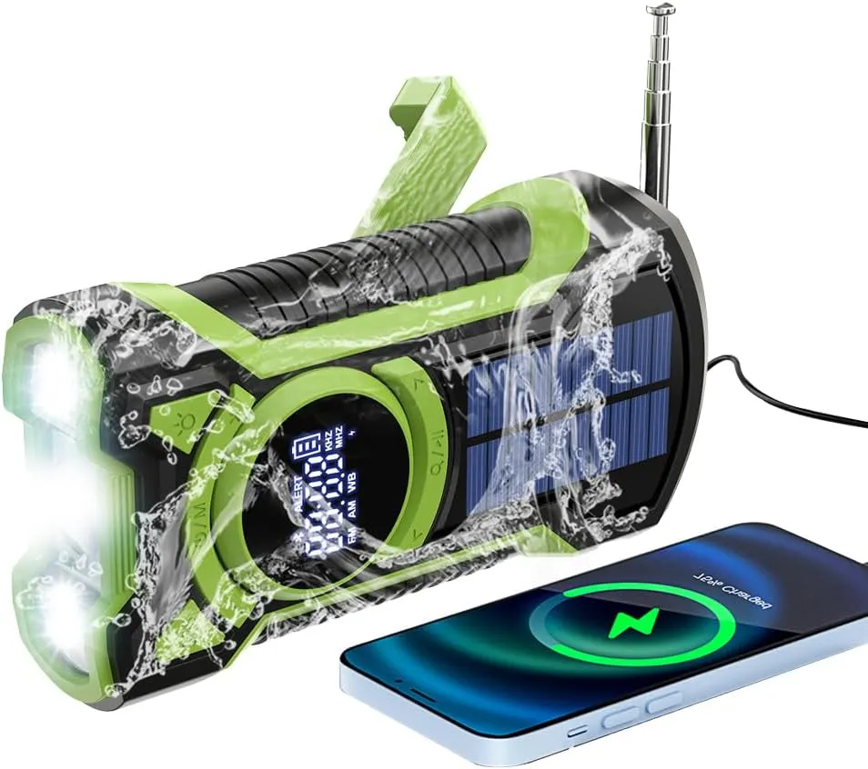 Solar-Notfallradio IPX5 Bluetooth 5000mAh