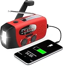 Kurbelradio mit Solarpanel und Taschenlampe