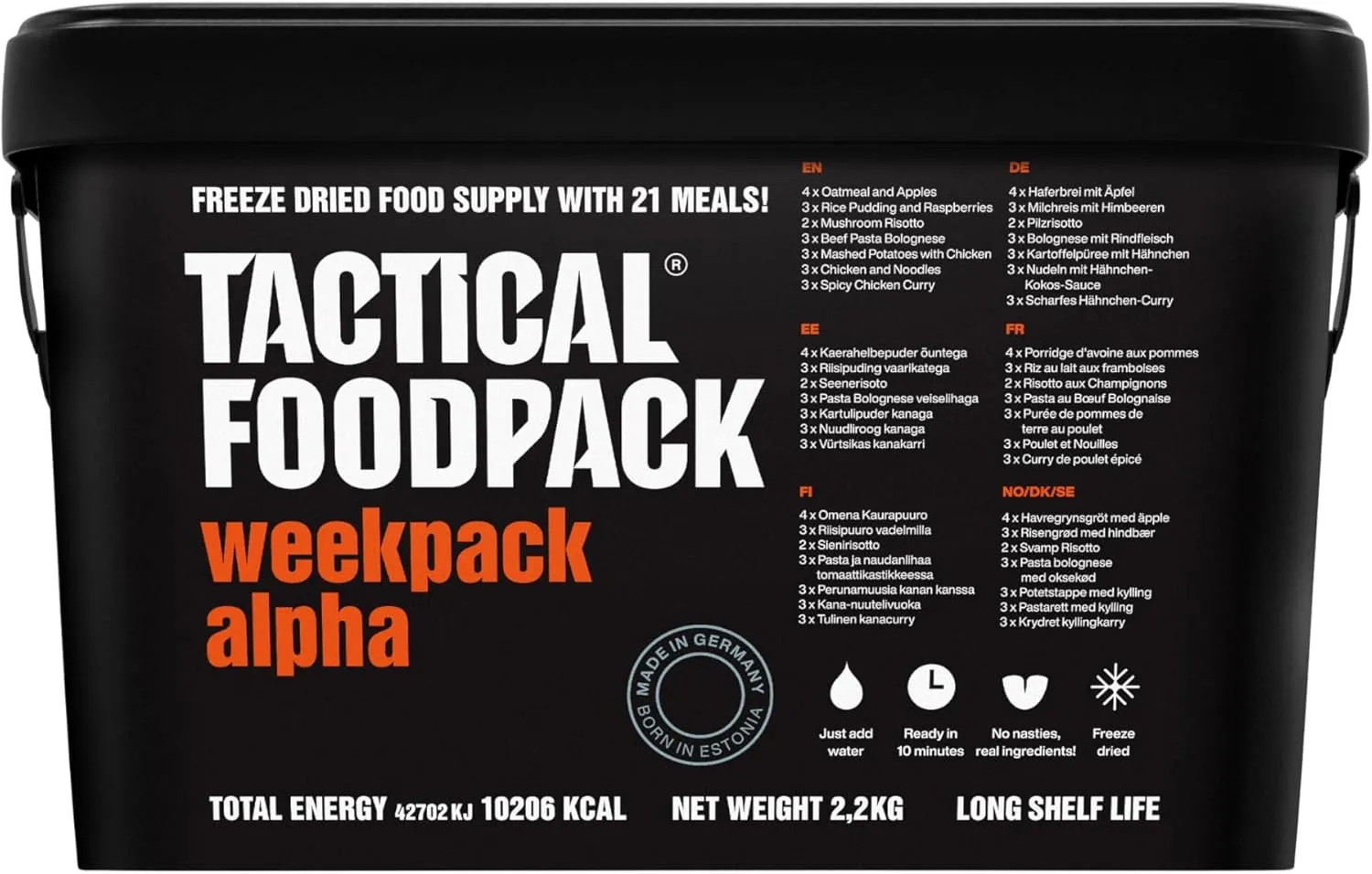 Tactical FoodPack Wochenpaket 7 Tage Gefriergetrocknet